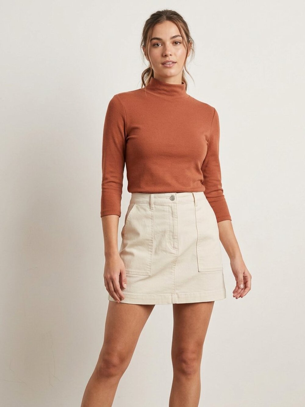 Cream A Line Skirt Size 10 Neutral Casual Workwear NWT